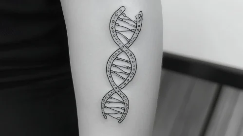 Black Ink DNA Tattoo on Arm