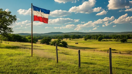 Lone Star Flag in Countryside