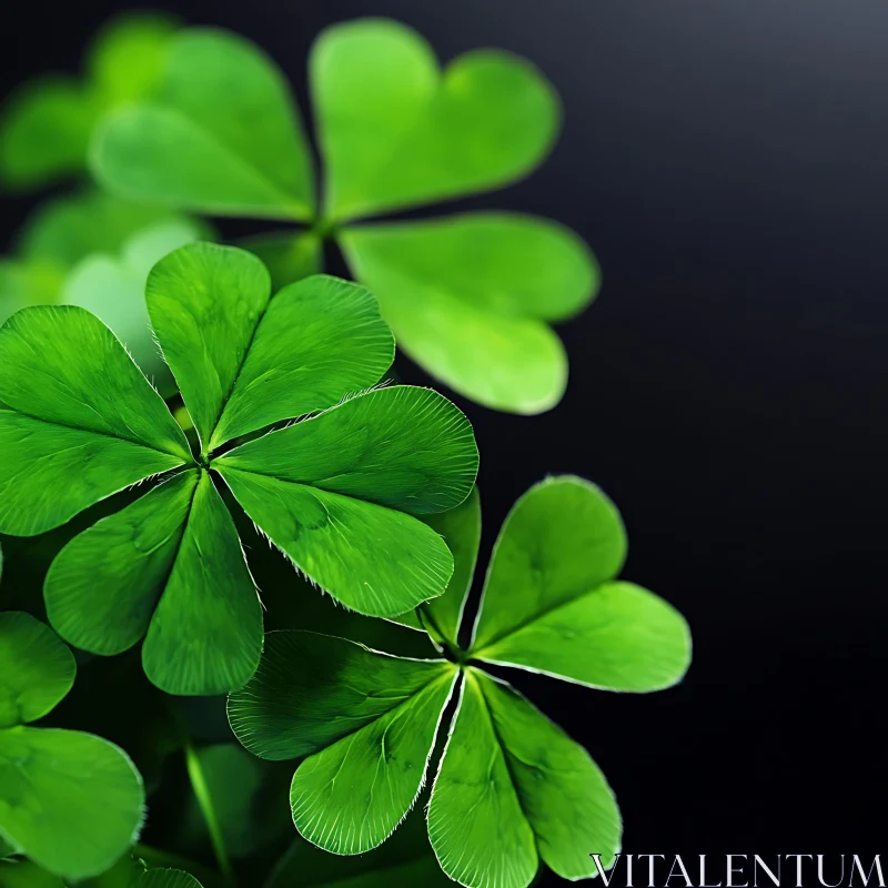 AI ART Lush Green Clover Leaves Detail