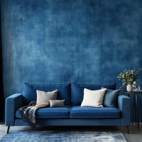 Contemporary Blue Living Room Design