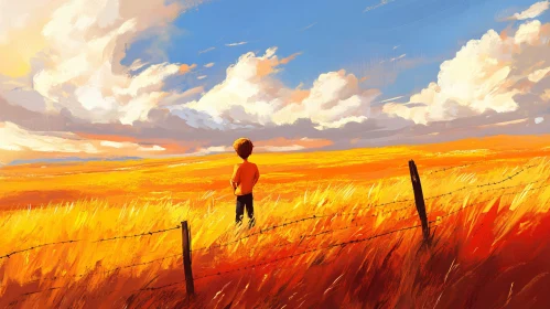 Child in Field of Gold