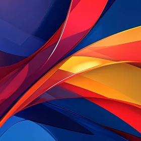 Flowing Abstract Shapes in Red and Blue