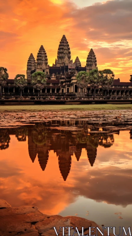 Angkor Boroboda Temple at Sunset: Captivating Nature-Inspired Imagery AI Image
