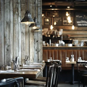 Cozy Restaurant Setting with Wooden Elements