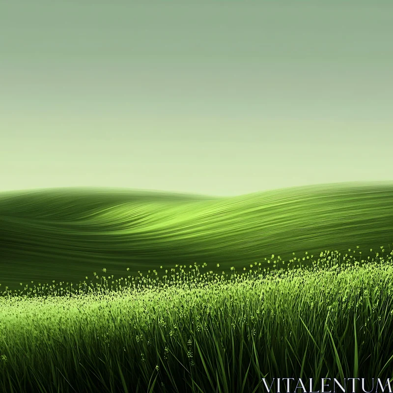 Rolling Green Hills AI Image