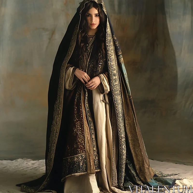 Woman in Traditional Dress AI Image