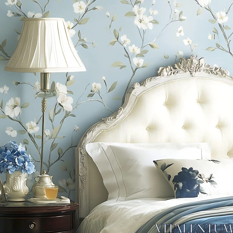 AI ART Floral Bedroom Interior Design