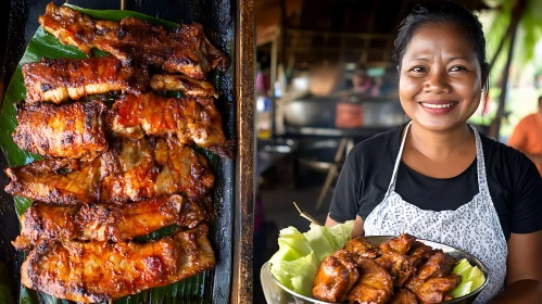 Homemade Grilled Meat Presented with a Smile