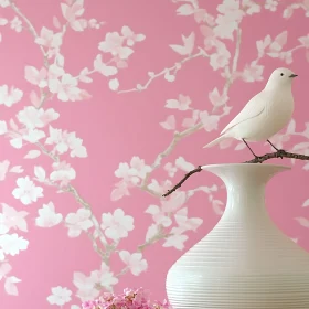 Floral Still Life with Bird and Vase
