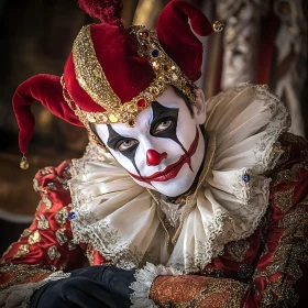 Jester Clown with Elaborate Makeup