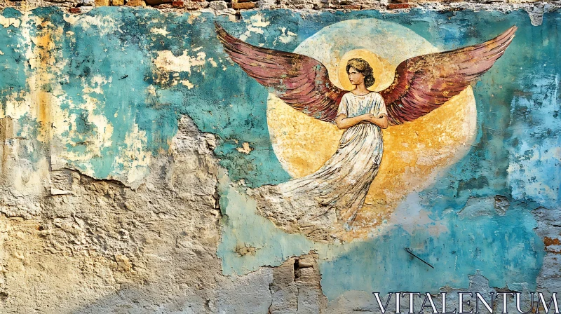 Faded Angel: Urban Decay Art AI Image