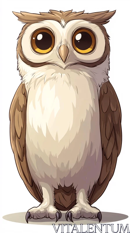 Adorable Cartoon Owl Art AI Image