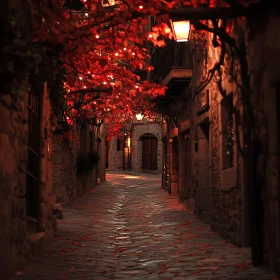 Cozy Autumnal Streetscape at Night