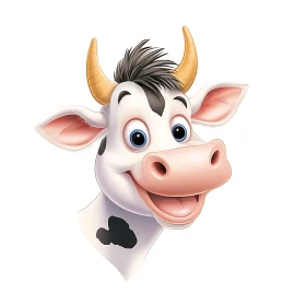 Cartoon Cow with a Smile