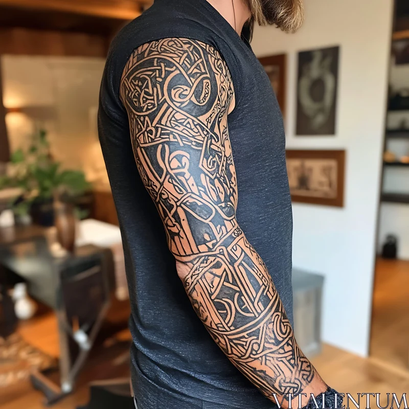 Celtic Knot Detailed Arm Tattoo AI Image