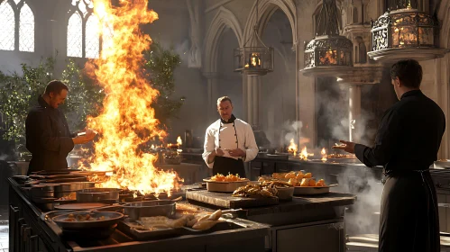 Culinary Inferno: Chefs at Work