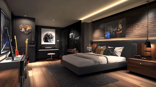 Contemporary Music Themed Bedroom Design