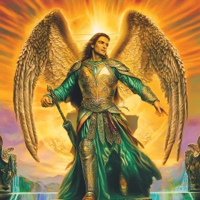Guardian Angel with Sword and Wings