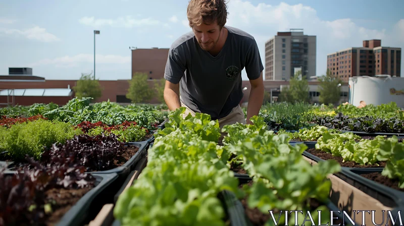 Urban Farming: Cultivating Greens in the City AI Image