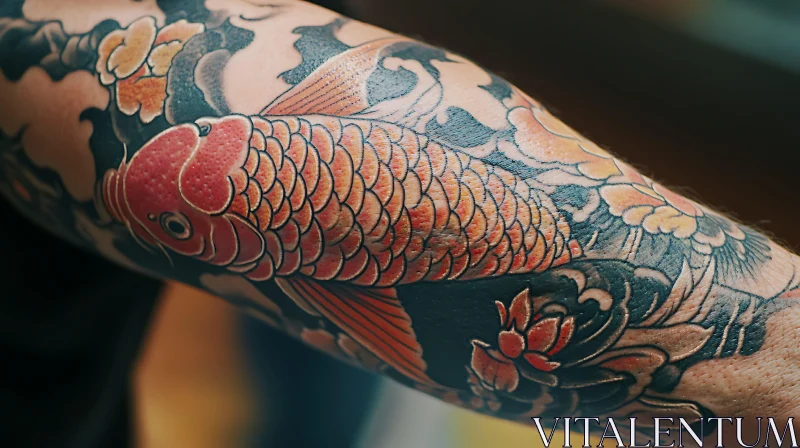 Intricate Koi Fish Tattoo AI Image