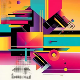 Vibrant Geometric Abstract Composition