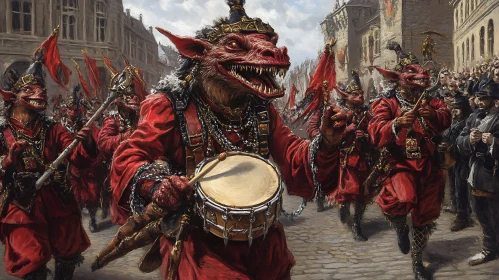 Dragon Kin Marching Band in Town