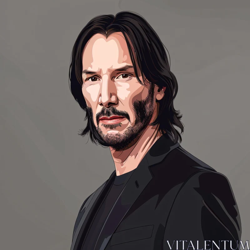 AI ART Keanu Reeves Digital Artwork