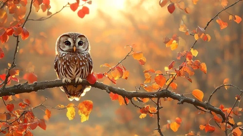 Serene Owl With Autumn Backdrop