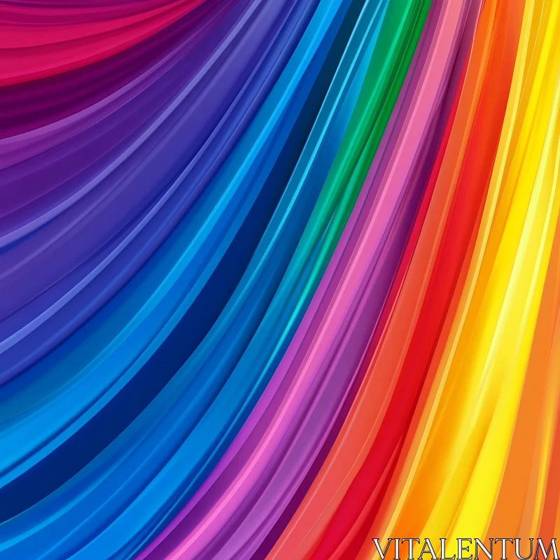 Chromatic Cascade: A Rainbow of Lines AI Image