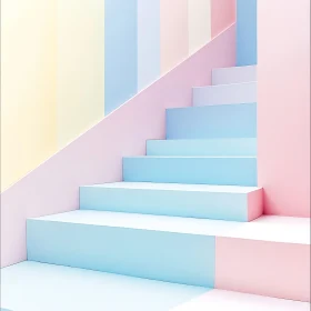 Geometric Pastel Stairway