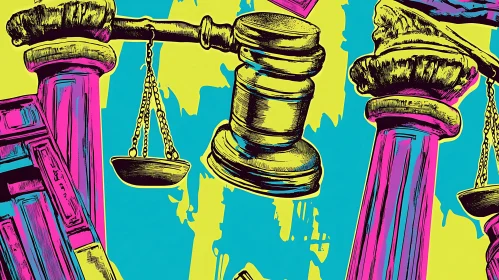 Vibrant Law and Justice Pop Art