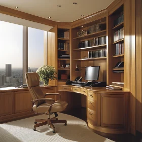 Wood Home Office Interior Design