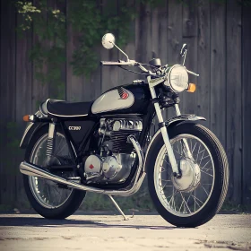 Retro Motorcycle Art - Chrome and Wood
