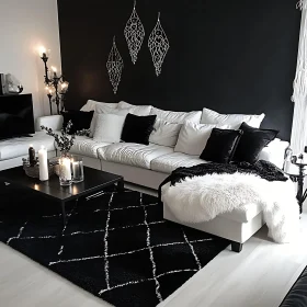 Monochrome Living Room with Modern Decor