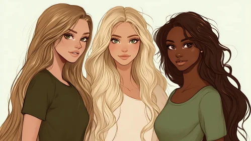 Diverse Women in Harmonious Portrait