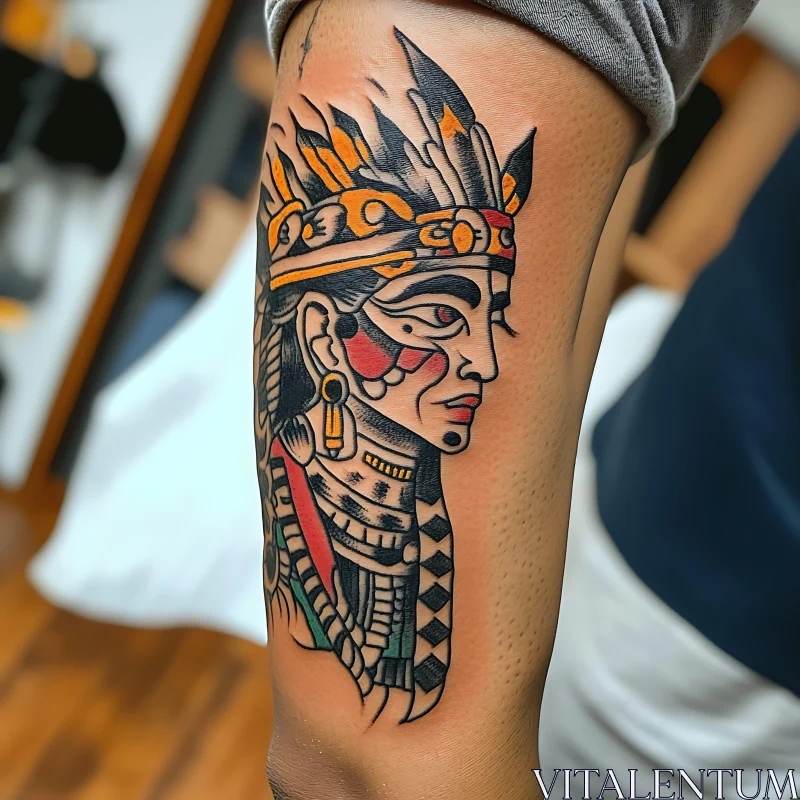 Indigenous Traditional Tattoo Design AI Image