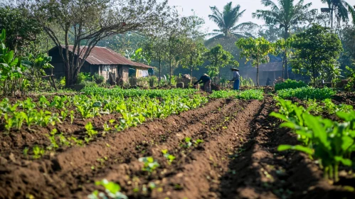 Agricultural Landscape with Cultivated Fields