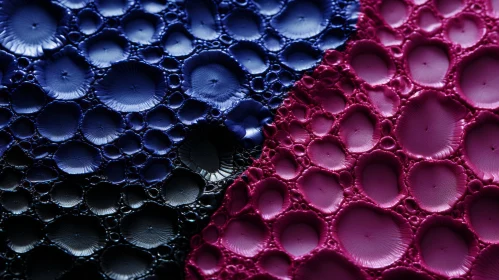 Abstract Artistry: Textured Bubbles in Purple, Pink and Blue