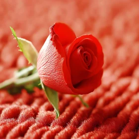 Detailed Shot of a Red Rose and its Petals