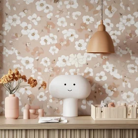 Muted Tones and Floral Wallpaper Decor