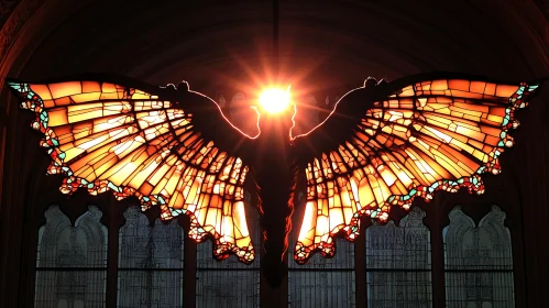 Radiant Angel Wings Window Art