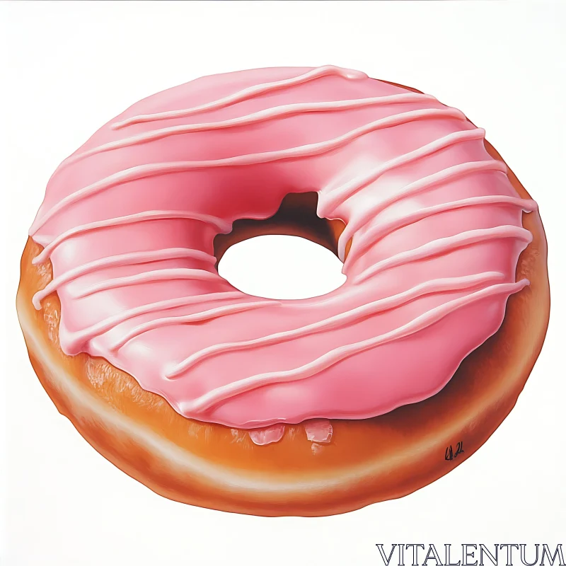 AI ART Sweet Donut with Pink Icing