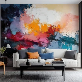 Contemporary Interior Design with Vibrant Wall Art