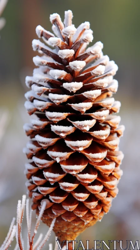 Frost-Covered Pine Cone in Naturecore Aesthetic AI Image