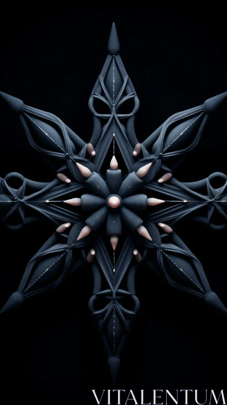 Modern Abstract Fractal Patterns with a Gothic Dark Tone AI Image