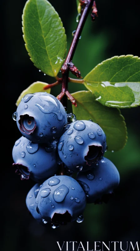 Photorealistic Blueberries with Water Droplets - Norwegian Nature AI Image
