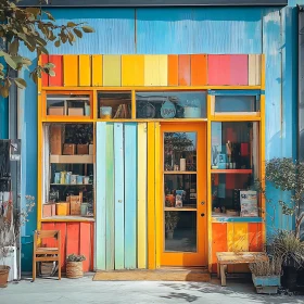 Colorful Rainbow Building Front View