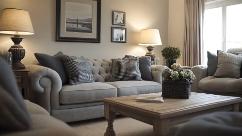 Comfortable Couch in a Cozy Living Room