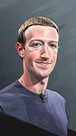 Mark Zuckerberg Portrait Illustration