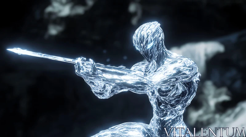 Icy Warrior with Blade AI Image